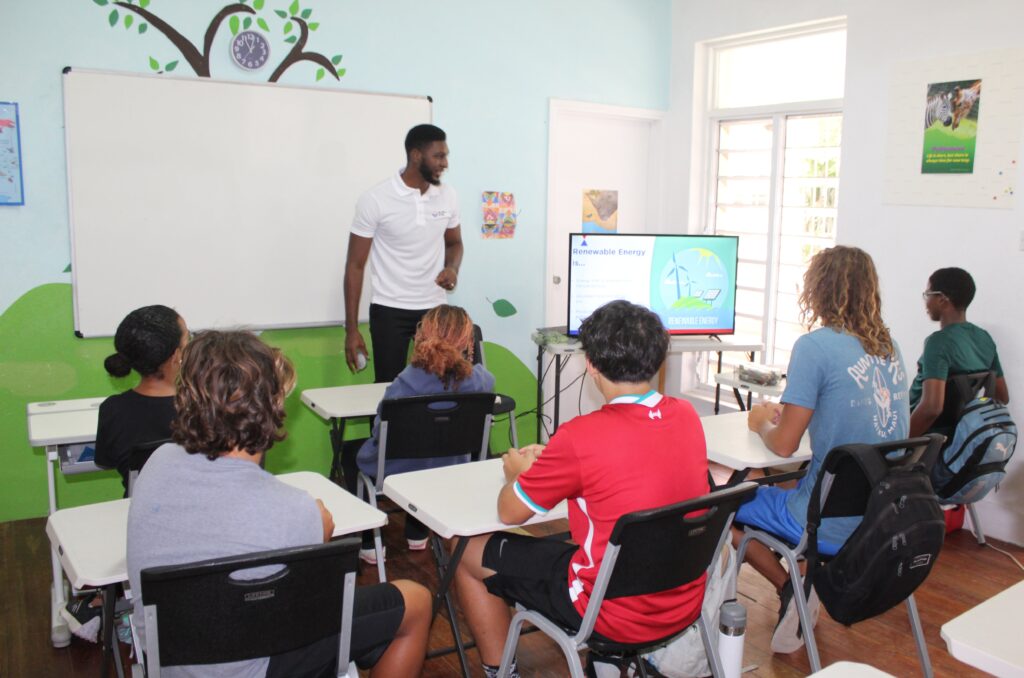 Kashawn Hall at the Young Explorers School in celebration of World Ocean Day-min